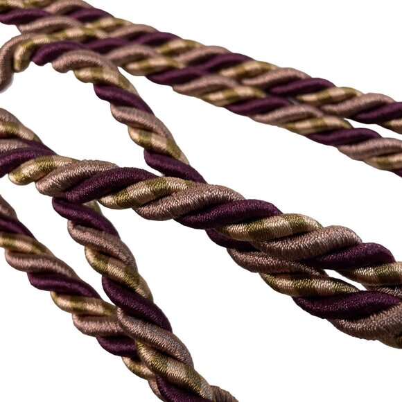 Large Curtain Tieback Fringe Tassel Hollywood Regency 11in Burgundy Gold Set u - Picture 5 of 8